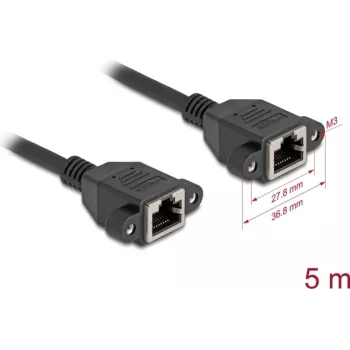 DeLOCK 90787 cabo de rede preto 5 m Cat6a S/FTP