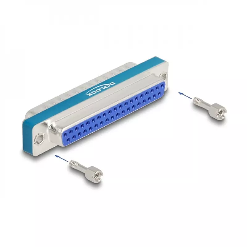 Filtro de supressão RF/EMI DELOCK D-Sub 37 pinos conector macho para conector fêmea dourado