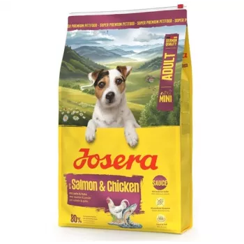 Alimento seco para cães JOSERA Mini Adult Salmão & Frango 10 kg — alimento completo para cães adultos de raças pequenas, 26 % proteína, 16 % gordura