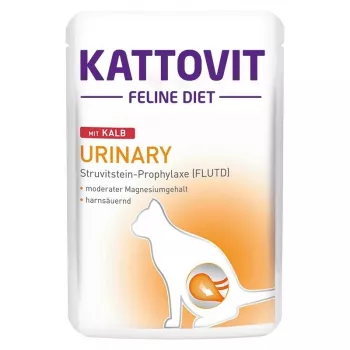 KATTOVIT comida seca urinária para gatos adulto vitela 85 g saqueta, proteína 9 %, humidade 80 %, gordura 4 %