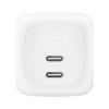 Carregador rápido AC de interior Belkin WCH020KQ2MWH-B6 – 2x USB-C, 2 m cabo integrado, branco