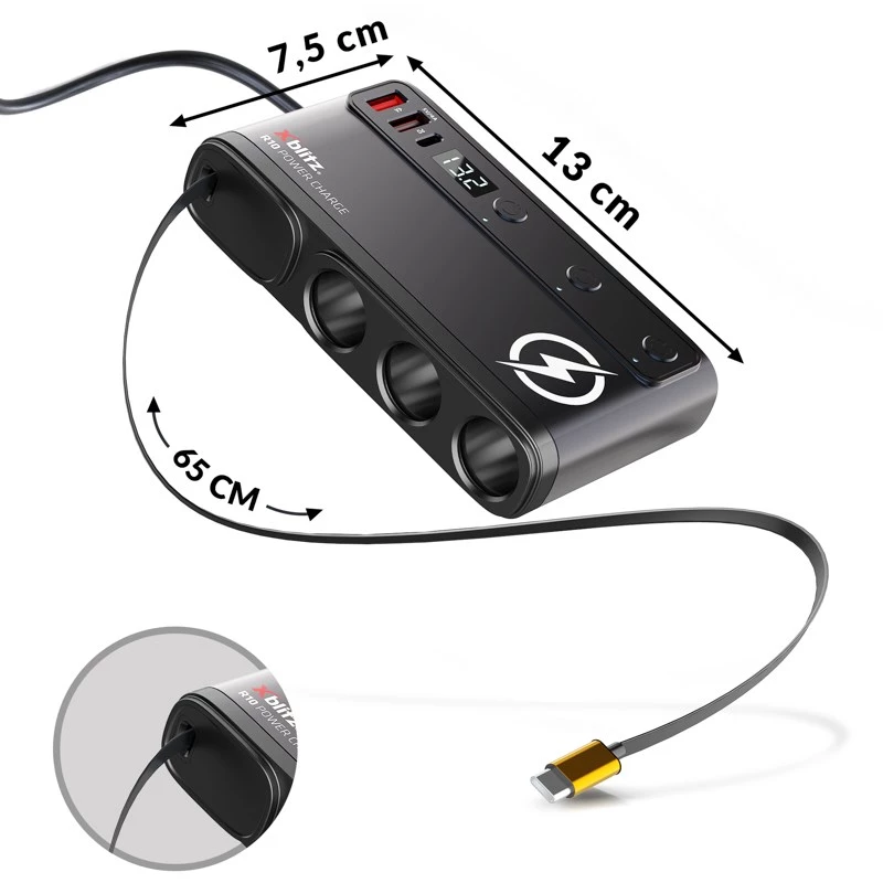 Xblitz R10 Power Charge divisor de tomada do automóvel