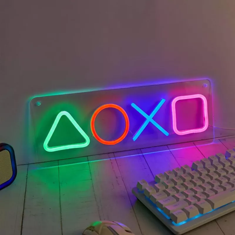 Painel de luz néon para gaming MANTA SNL111MT – símbolos LED decorativos para setup de gaming