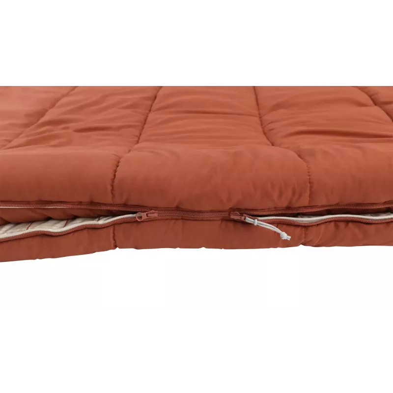 Saco de dormir Outwell 230501 — para adultos, semirretangular, poliéster, 2350×900 mm, para utilizadores até 200 cm, vermelho