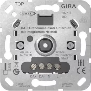 GIRA 202700 DALI regulador de intensidade rotativo UPPower Supply Insert (202700)