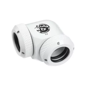 Adaptador BitsPower Multi-Link 90° para 2x 12mm AD Fittings — branco (BP-DWE90DML)