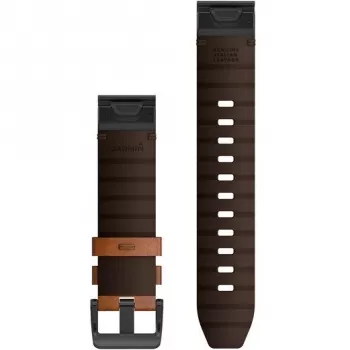 Pulseira Garmin QuickFit 22 couro castanho
