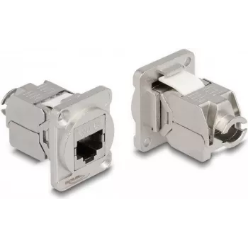 Cabo de rede DeLOCK módulo D-Type RJ45 Cat.6A conector fêmea para conector fêmea LSA aço inoxidável