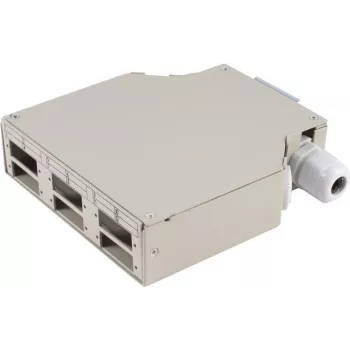 Caixa de distribuição de fibra ótica ShiverPeaks 07-65010 metal, 6 portas, montagem em calha DIN, cinzento