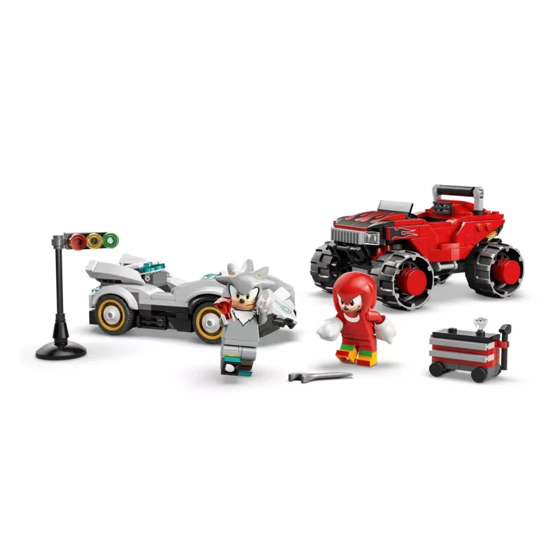 LEGO SONIC THE HEDGEHOG 77118 O Carro do Silver contra o Monster Truck do Knuckles