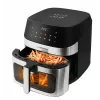 Fritadeira de ar quente ESPERANZA EKA005, capacidade de 8 L, 1600 W, controlo tátil, 10 programas, aço inoxidável, preto