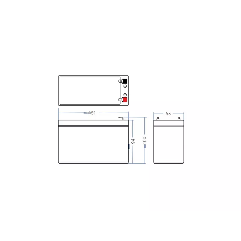 Bateria UPS Green Cell AGM05 — 12 V 7,2 Ah chumbo-ácido (VRLA), 95 mm A, 151×65 mm, 2,15 kg
