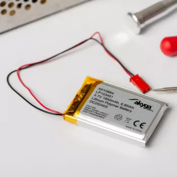 Bateria Li-Po Akyga AKY0580 LP805080 3,7 V 4000 mAh com PCM, JST 2,54 mm 2 pinos, cabo de 150 mm