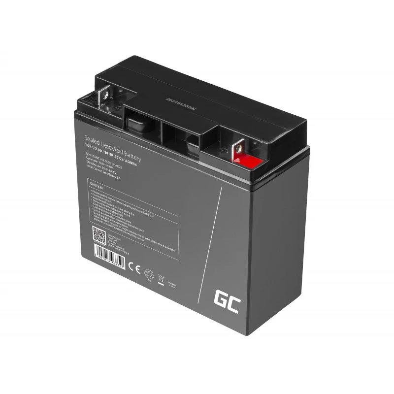 Bateria de automóvel Green Cell AGM54 12V 22Ah AGM sem manutenção, 167×77×181 mm, 5,6 kg