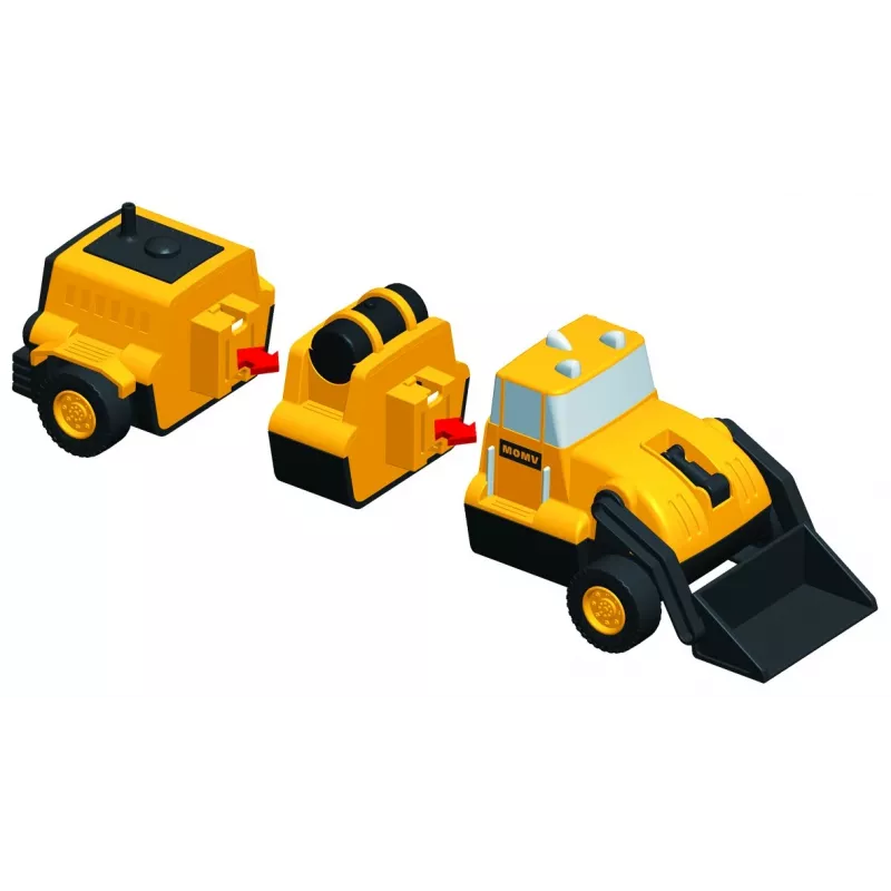 Conjunto de veículos Popular Playthings Mix or Match Vehicles Construction preto amarelo