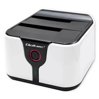 Qoltec 50309 Dock para HDD SSD 2.5 3.5 | SATA III | USB 3.0 | Super Speed 5 Gb/s | com função de clonagem