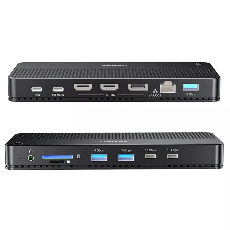 Docking station UNITEK D1104A01 USB4 Com fios 100 W Power Delivery