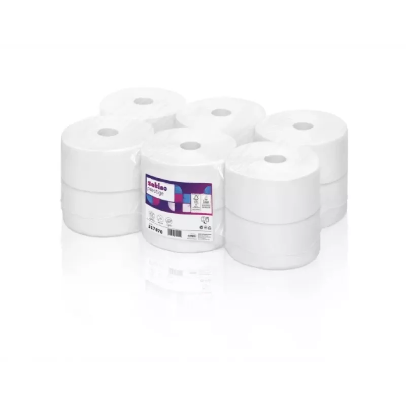 Rolo de papel higiénico Wepa TPCB2120, 120 m, 480 folhas, 9,2 x 25, pasta de celulose (12 unid.)