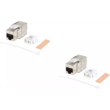 ShiverPeaks Keystone Jack Cat 8.1 metálico BS08-45003-2, módulo RJ45 blindado para Ethernet de alta velocidade