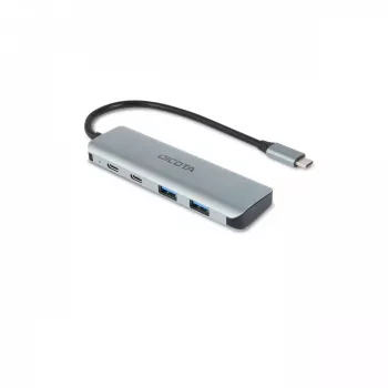 Hub USB Type-C DICOTA D32061 10000 Mbit/s Prateado