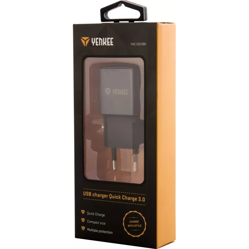 YENKEE Carregador USB-C 18W 3A Quick Charge 3.0