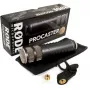 Microfone de estúdio dinâmico RØDE Procaster — com fios, Mini-XLR (3 pinos), 75–18.000 Hz, 32 Ω, -56 dB, preto, 695 g