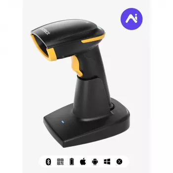 Leitor de códigos de barras Inateck BCST-36 — ligação USB com fios, design ergonómico, preto