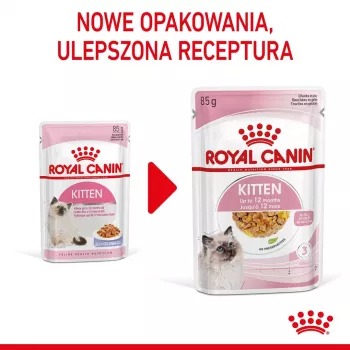 Ração húmida para gatinhos Royal Canin Kitten Jelly 85 g — sabor a frango, saqueta de 85 g, 12 unidades