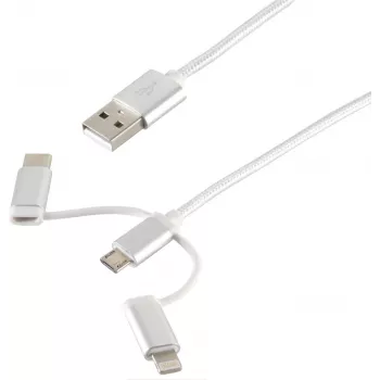 Cabo USB ShiverPeaks BS14-50067 1m USB A Micro-USB B branco