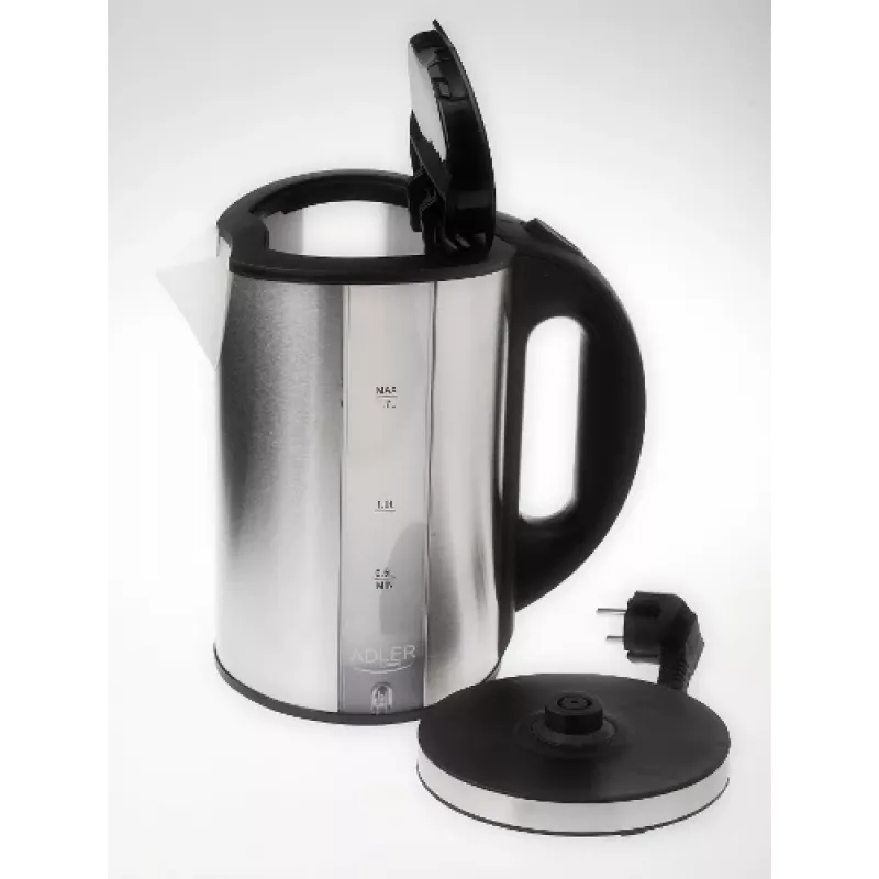 Chaleira elétrica Adler AD 1216 1,7 L preto, prateado 2200 W