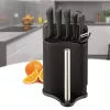 Conjunto de bloco de facas e talheres Maestro MR-1413 – preto, 8 peças, lâminas de aço inoxidável com suporte, porta-rolos de papel
