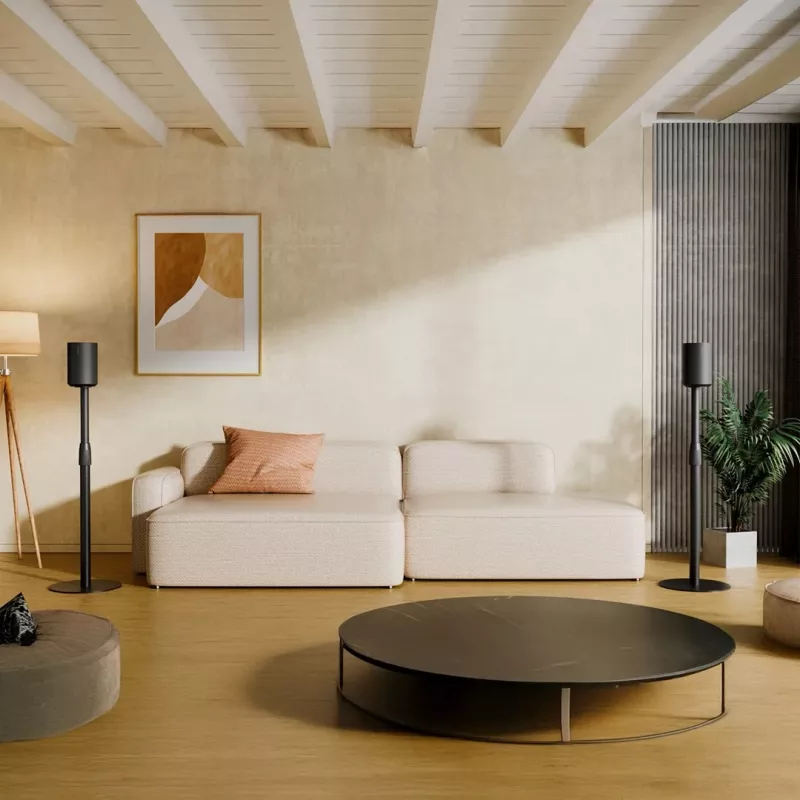 Suporte de chão MACLEAN MC-496 para Sonos Era 100 e 300, altura ajustável 682–1068 mm