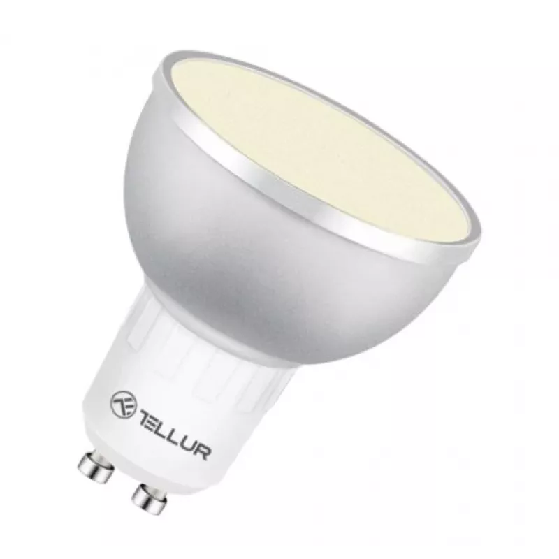 Lâmpada inteligente LED Tellur GU10 5W RGB regulável – casquilho GU10, 5 W, RGB, controlo inteligente