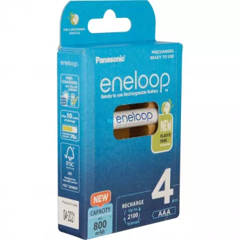 Pilhas recarregáveis PANASONIC ENELOOP AAA 800 mAh 4 unid. (BK-4MCDE/4CP)
