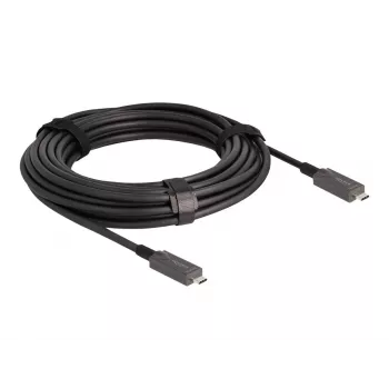 Cabo ativo ótico USB-C vídeo + dados + PD DeLOCK 10 m preto