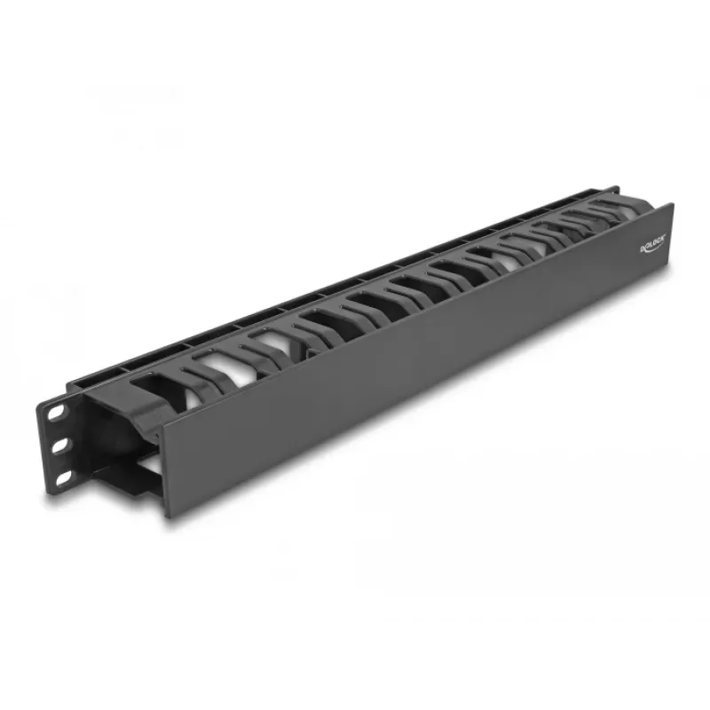 Painel de gestão de cabos DeLOCK 19 polegadas 67021 preto plástico 1U
