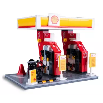 Modelo de posto de combustível Jamara CaDA Shell 402858 com design detalhado