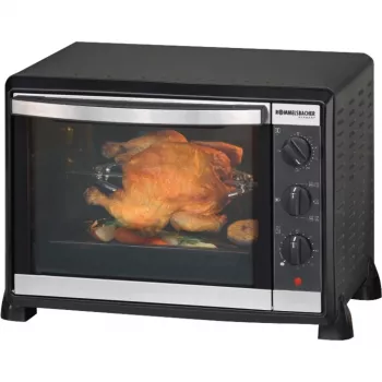 Fogão elétrico Rommelsbacher BG 1550 preto, 30 L, 80–230 °C, 7 modos, espeto rotativo, temporizador de 120 minutos