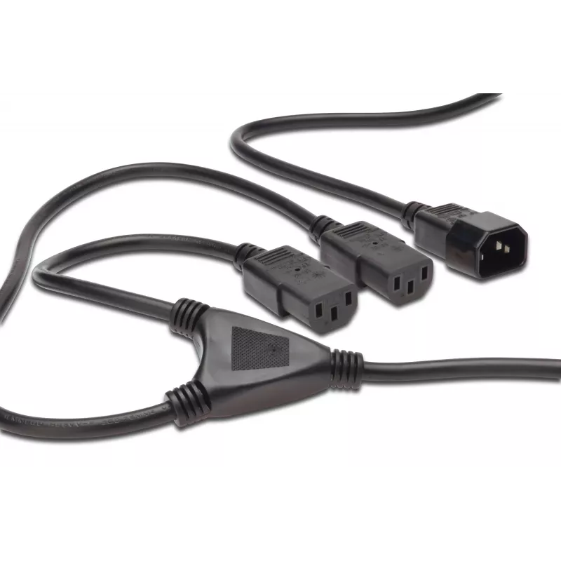 Digitus ASSMANN - Distribuidor de energia (250 V CA) - IEC 320 EN 60320 C14 - IEC 320 EN 60320 C13 - 1.7 m - moldado - Preto (AK-440400-017-S)