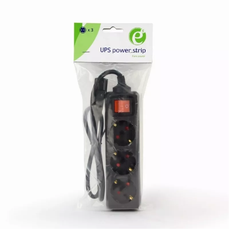 Extensão de alimentação Gembird EG-PSU3-01 0,6 m 3 saídas AC interior preto