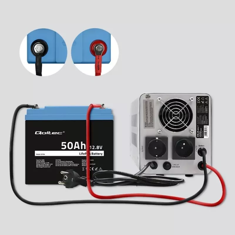 Bateria LiFePO4 QOLTEC 12,8 V 50 Ah (modelo 53704) para backup e armazenamento de energia