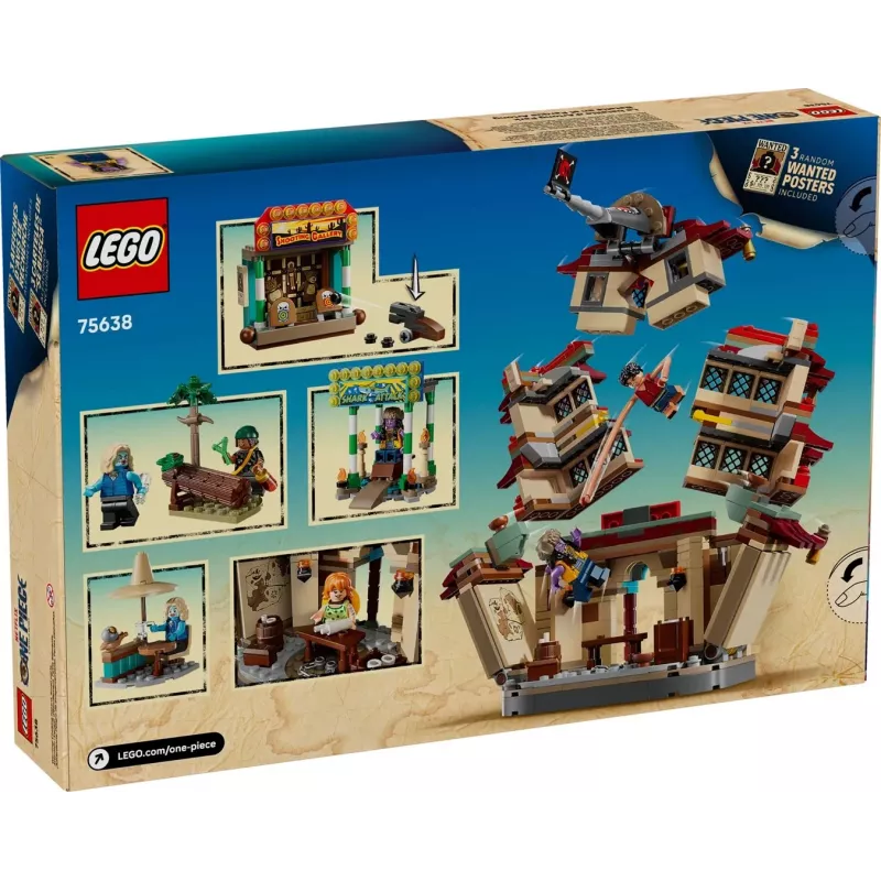 Conjunto LEGO One Piece Arlong Park 75638 – 926 peças, 5 minifiguras, recomendado a partir dos 9 anos, cenário detalhado