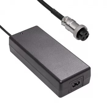 Akyga AK-EV-23 carregador para bicicletas elétricas / trotinetes elétricas com bateria de iões de lítio 72 V (20S), 84 V, 2 A, conector fêmea GX16 12 mm, 1,2 m