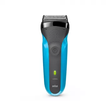 Braun Series 3 310s máquina de barbear molhado e seco bateria com 3 lâminas flexíveis preto/azul