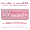 Tapete de secretária XXL para rato e teclado, rosa