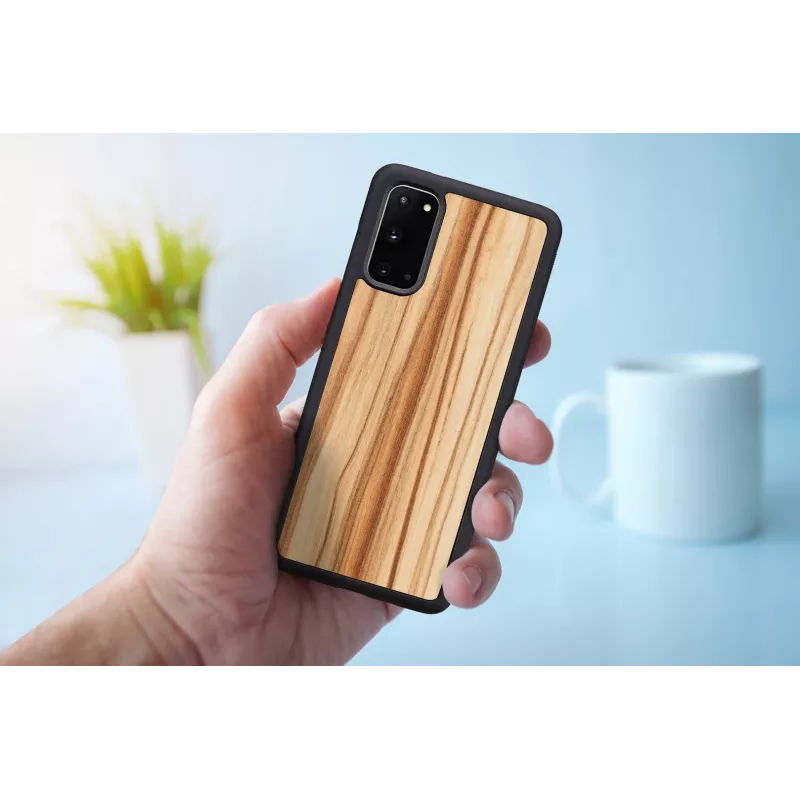 Capa para telemóvel Man and Wood Galaxy S20 Cappuccino preto — capa de proteção para Samsung Galaxy S20
