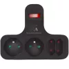 Maclean tomada elétrica, quádrupla com interruptor, pé de estabilização, tipo E, 2x2,5A, 2x16A, MCE224 E/B