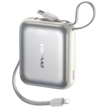 Powerbank Awei AS-181 10000mAh 35W com cabo integrado