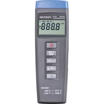 Voltcraft K101 Medidor de temperatura, termómetro -200 - +1370 °C tipo K (307)