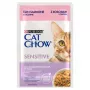 Purina Cat Chow Sensitive Gig com salmão e courgette em molho - comida húmida para gatos - 85 g